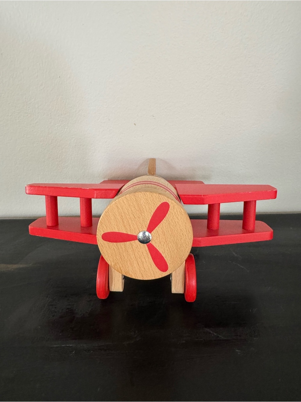 Wooden Red Biplane Toy - Classic Kids Toy Hearth & Hand Magnolia - Picture 3 of 6